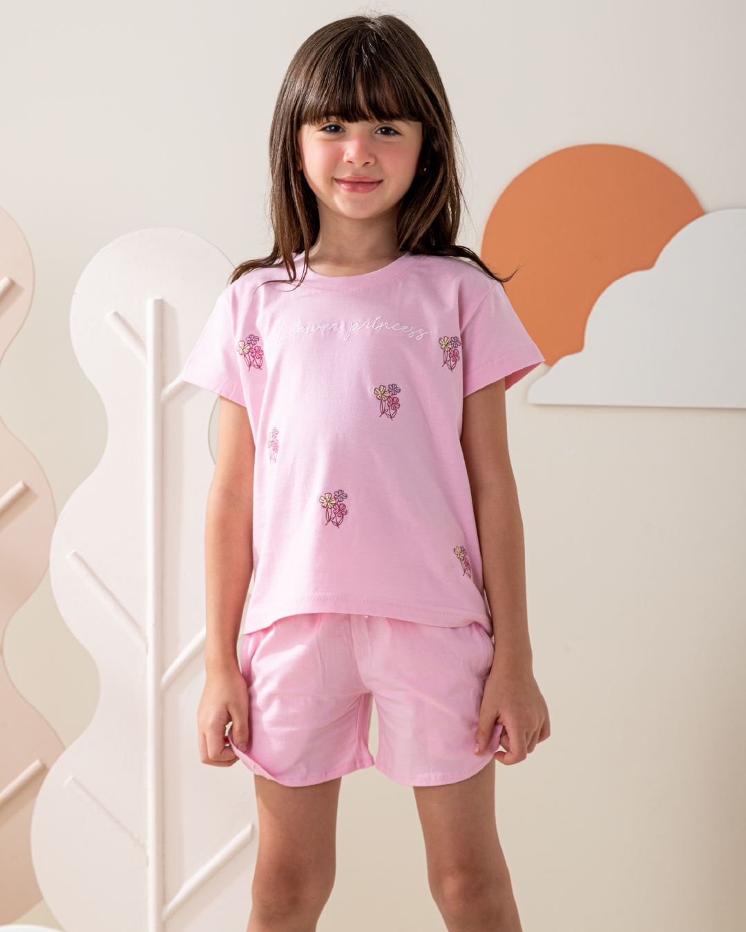 بيجاما نص كم و شورت قطن اميره الزهور