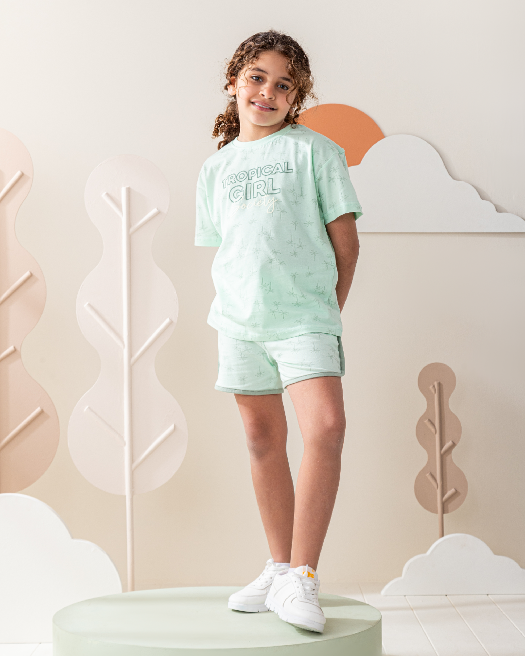 بيجاما نص كم و شورت قطن تروبيكال