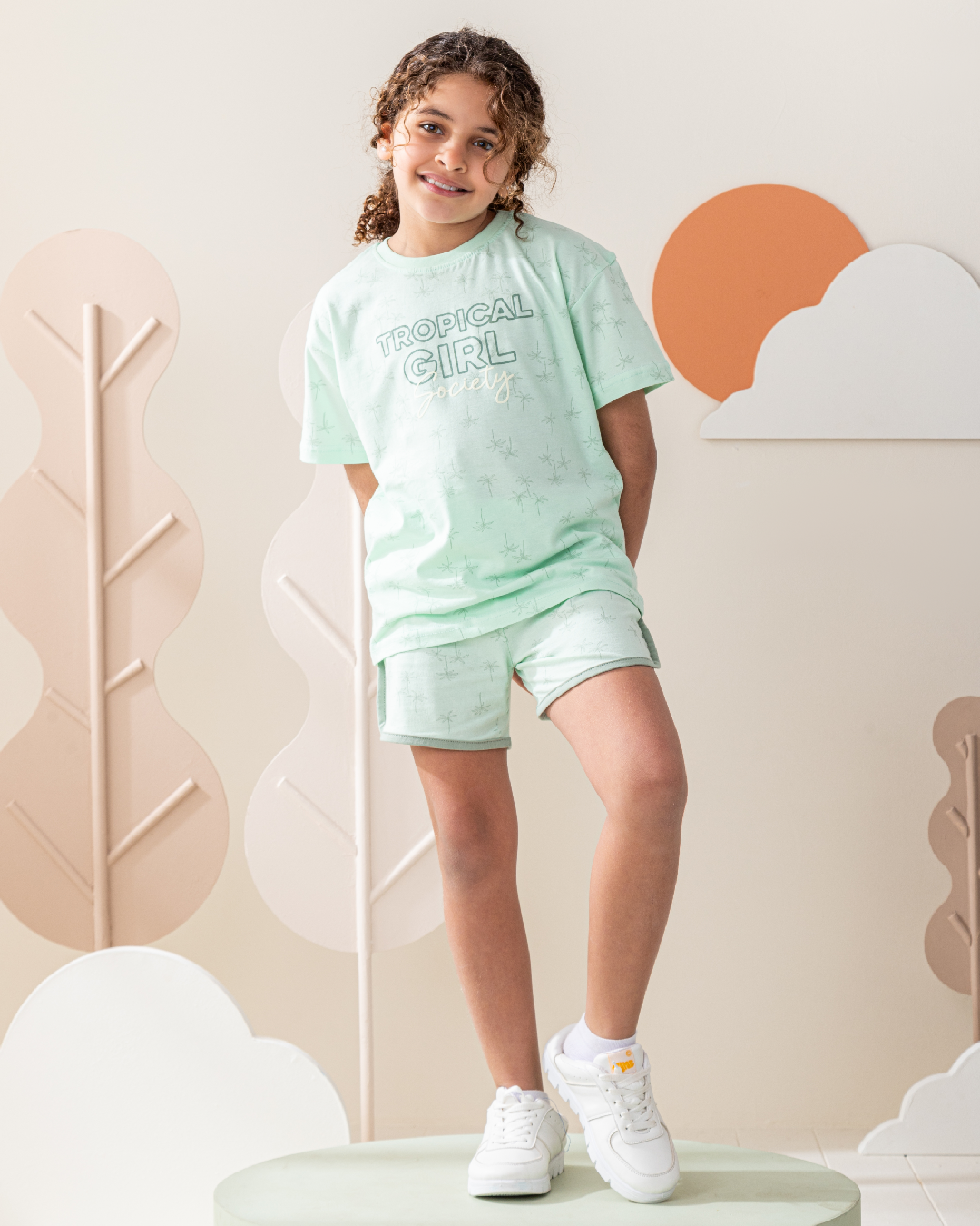 بيجاما نص كم و شورت قطن تروبيكال