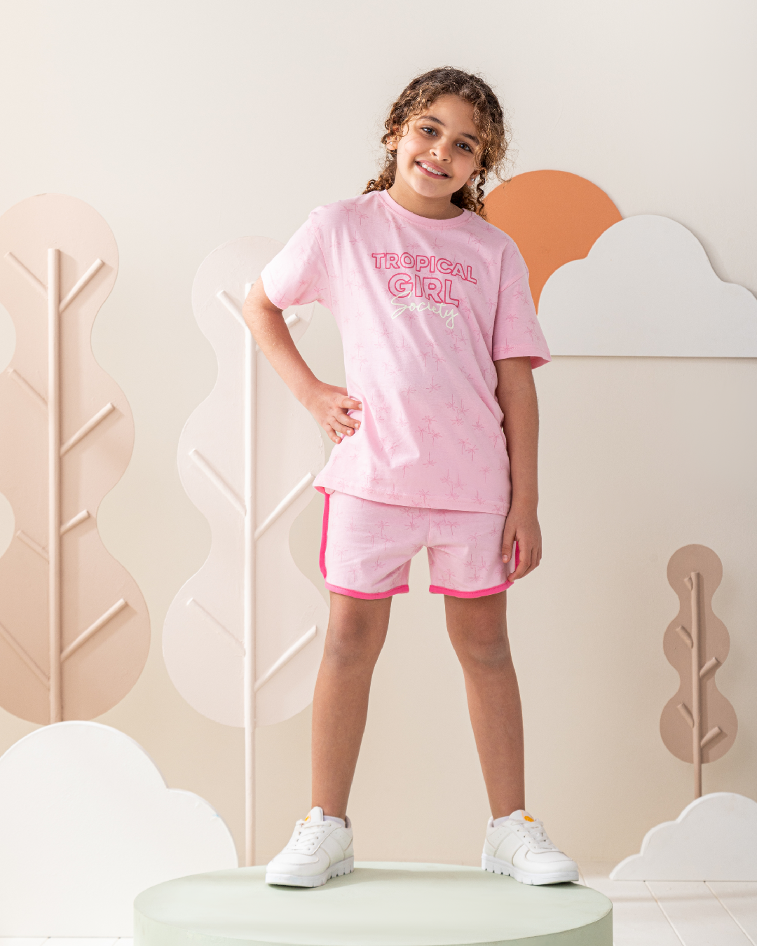 بيجاما نص كم و شورت قطن تروبيكال