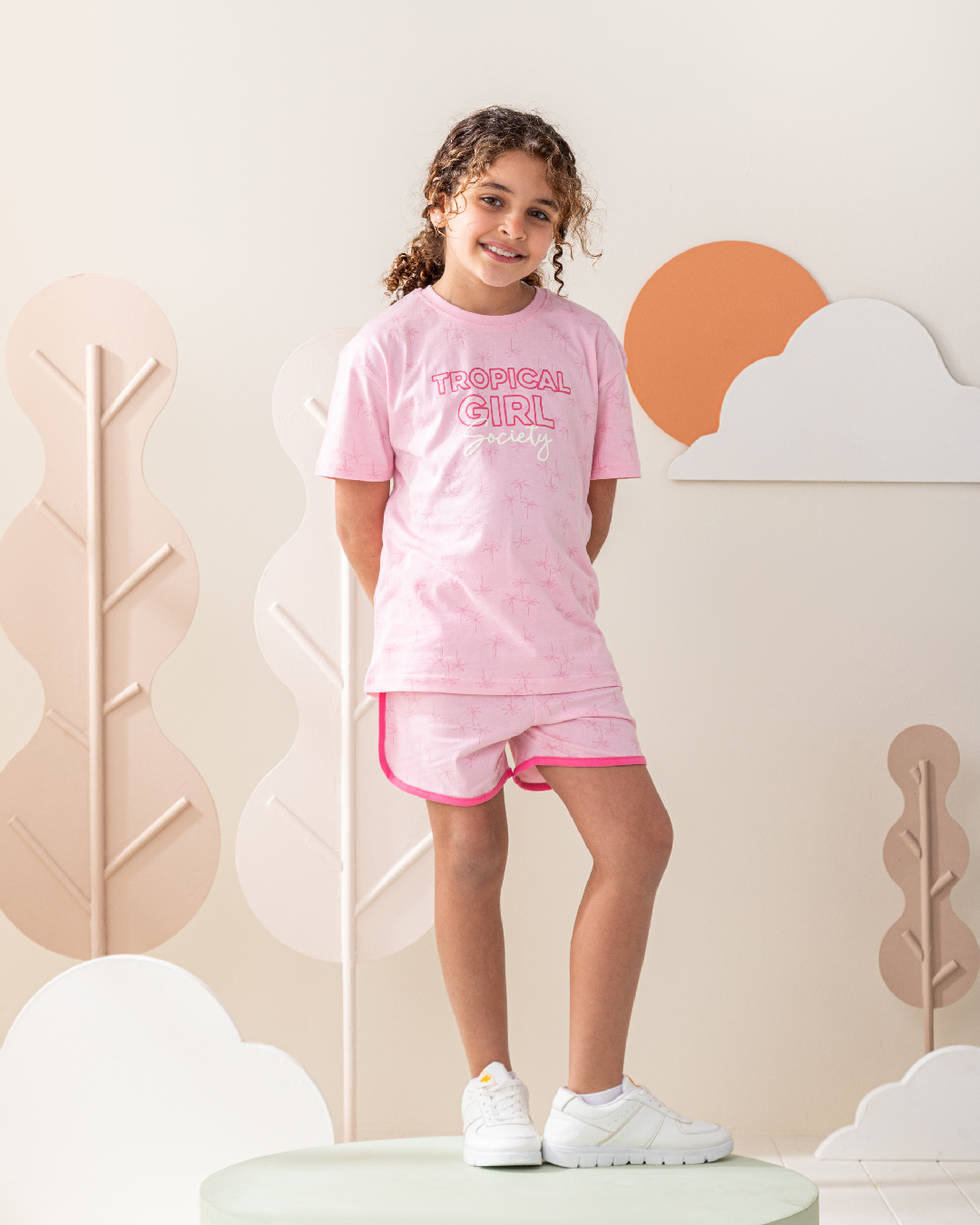 بيجاما نص كم و شورت قطن تروبيكال