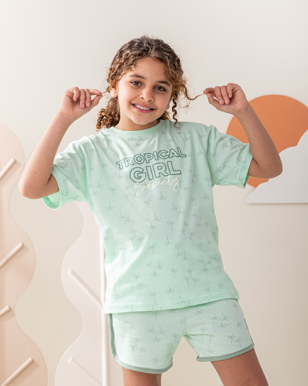 بيجاما نص كم و شورت قطن تروبيكال