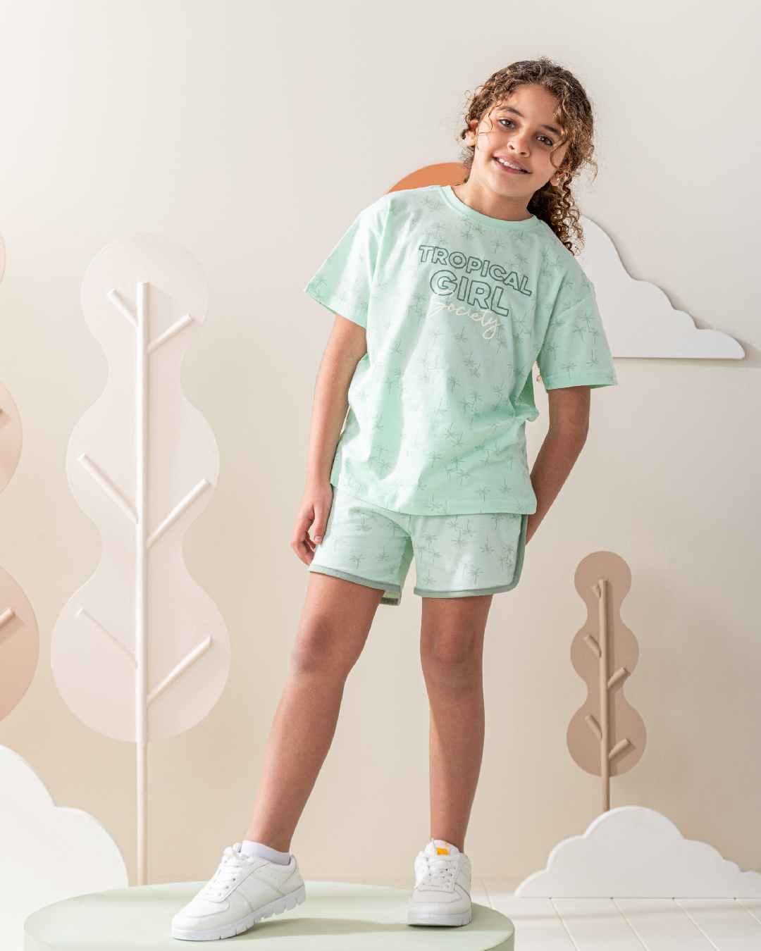 بيجاما نص كم و شورت قطن تروبيكال