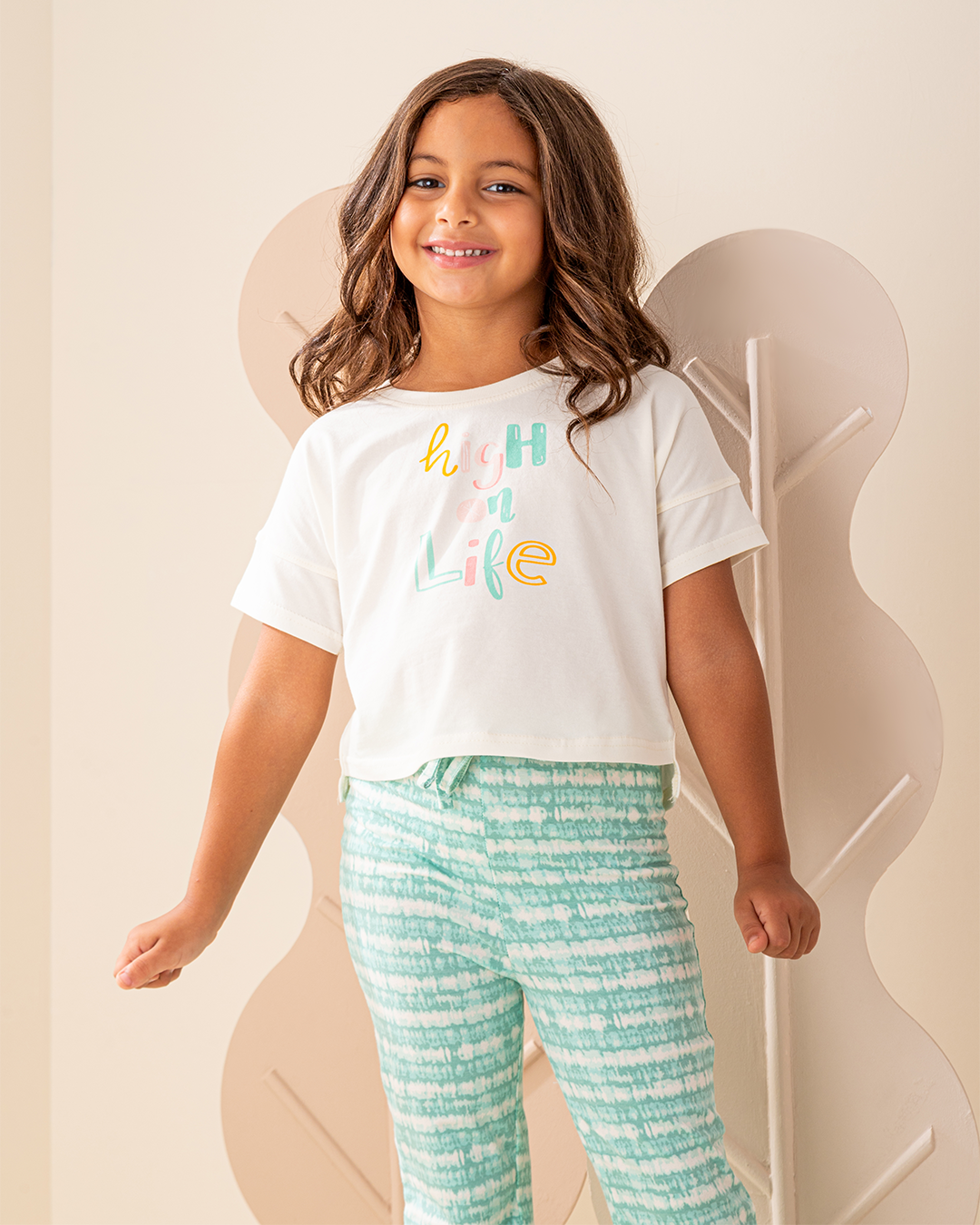 بيجاما بنطلون جيرسى و توب نص كم حب الحياه