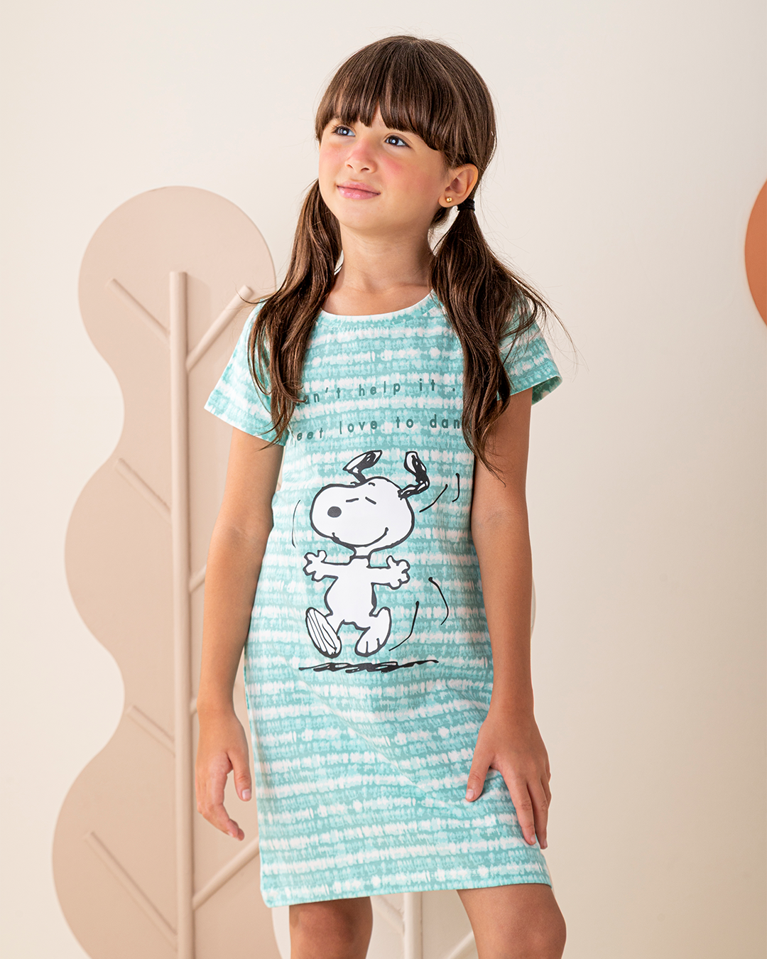 قميص نوم نص كم قطن ليكرا ابتسم