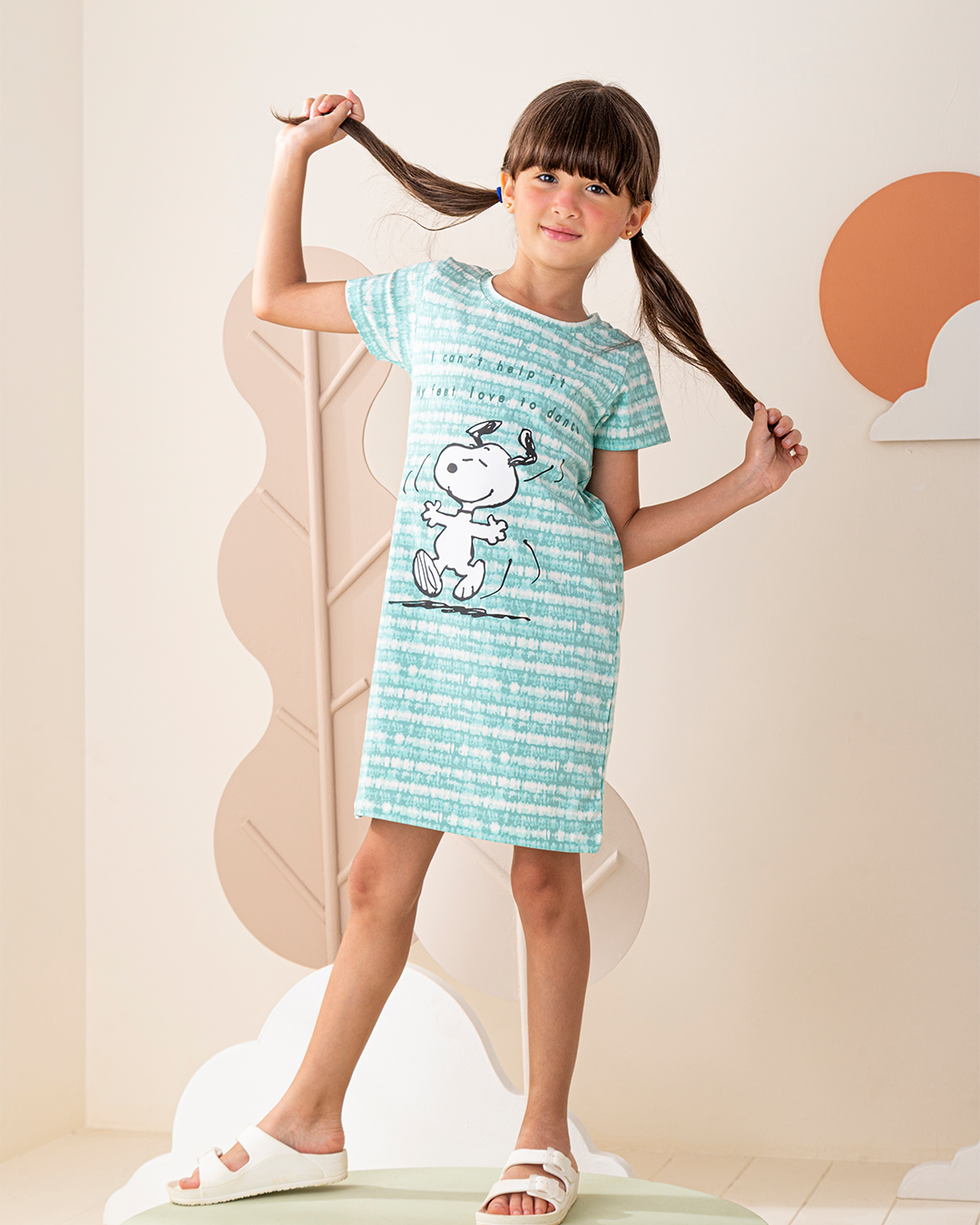 قميص نوم نص كم قطن ليكرا ابتسم