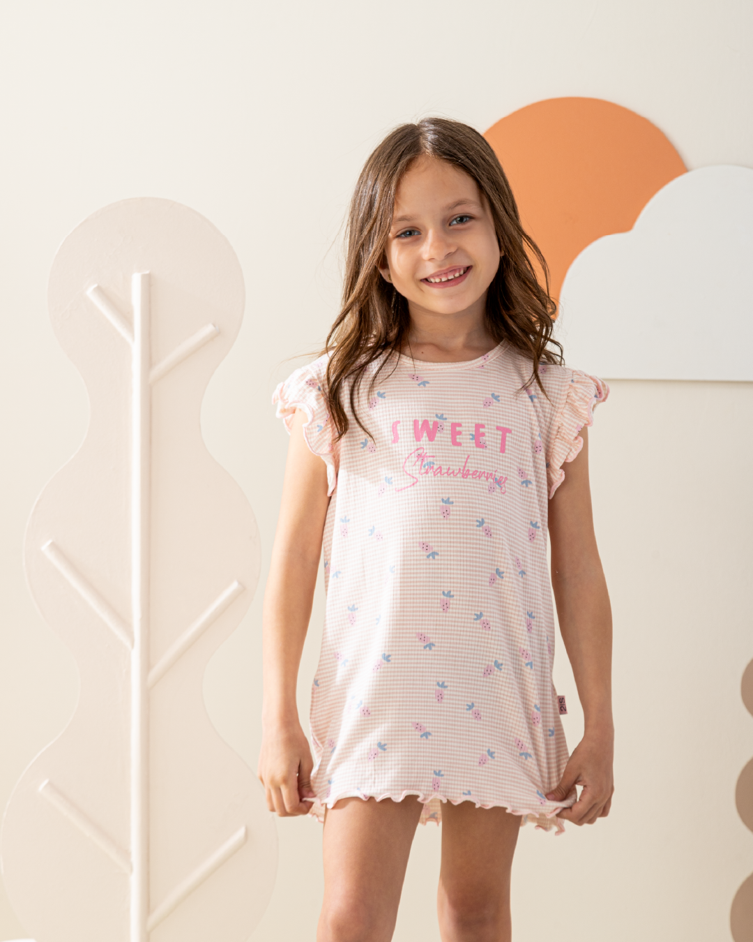 فستان ريب قطن كُم كورنيشة