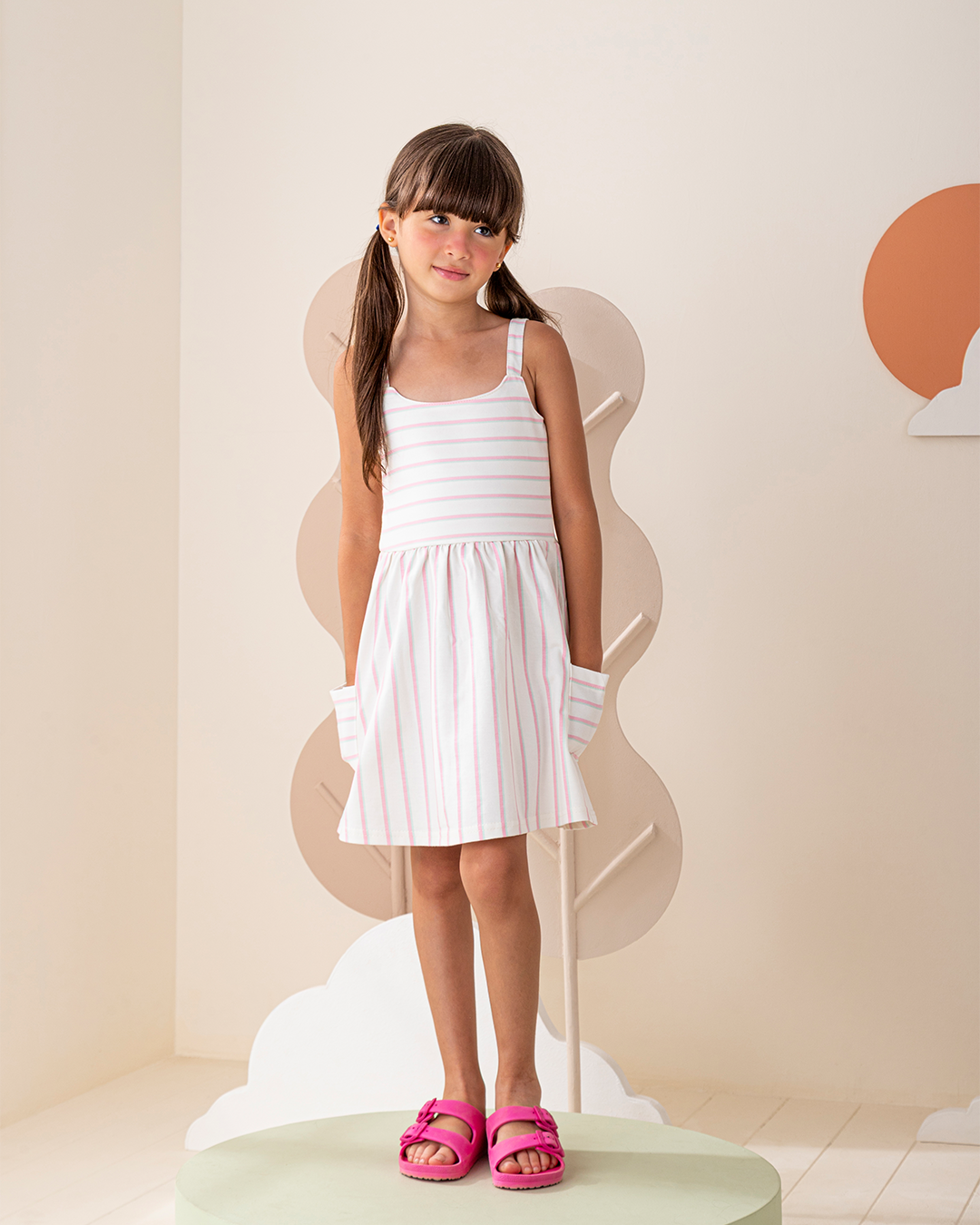 فستان حمالات سمر ميلتون  مخطط اهلا بالصيف