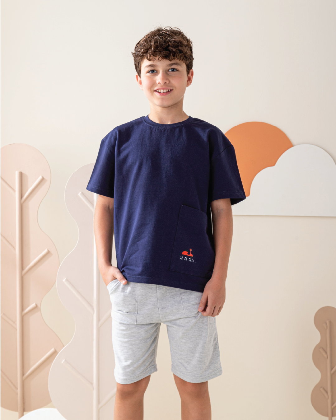 بيجاما شورت سمر ميلتون و توب نص كًم مع جيب كبير على الجنب