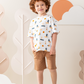 Abstract boy 'pajamas, half sleeves and shorts summer melton