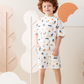 Abstract boy 'pajamas, half sleeves and shorts summer melton