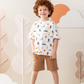 Abstract boy 'pajamas, half sleeves and shorts summer melton