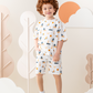 Abstract boy 'pajamas, half sleeves and shorts summer melton