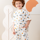 Abstract boy 'pajamas, half sleeves and shorts summer melton