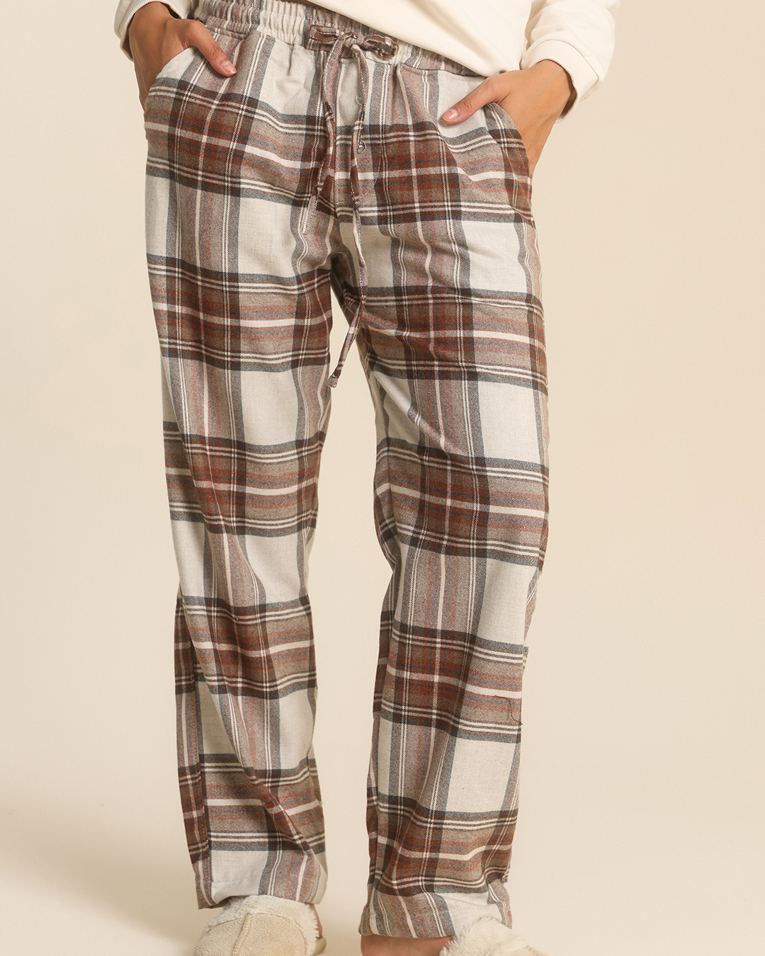 Women plained pants warm winter