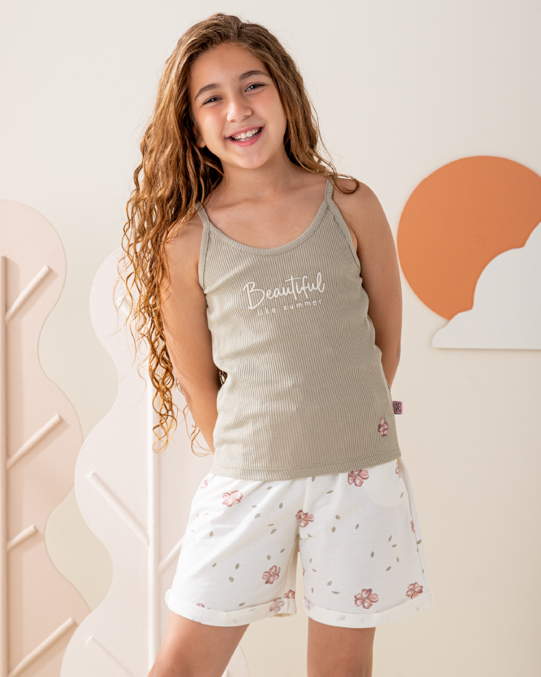 Beautiful like summer pajamas shorts Summer melton with a strapless top