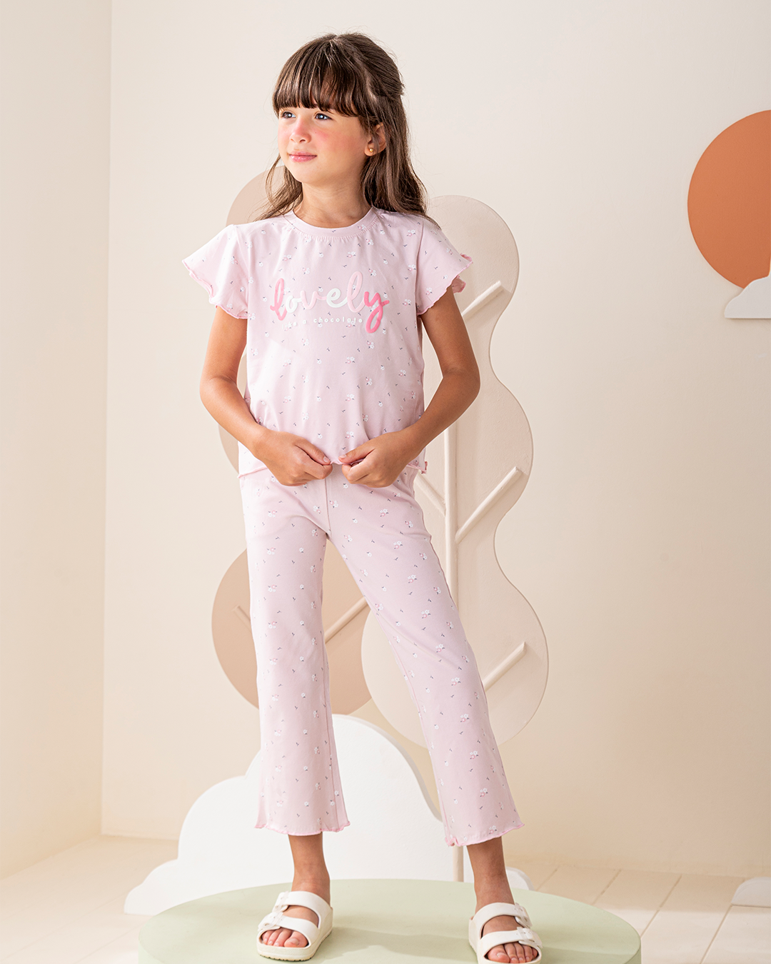 بيجاما بنطلون قطن و كم كورنشه صغيره