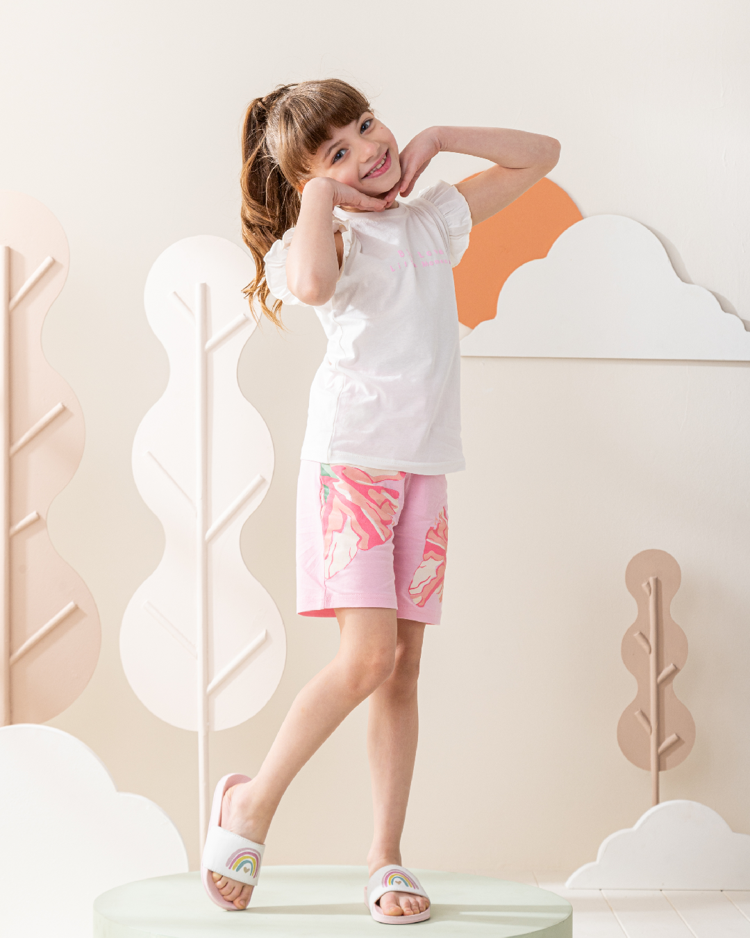 بيجاما شورت قطن ورود كبيره