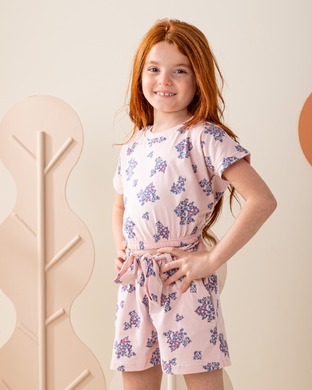 بيجاما كم جابونيز و شورت جيرسى بحزام ورود صغيره