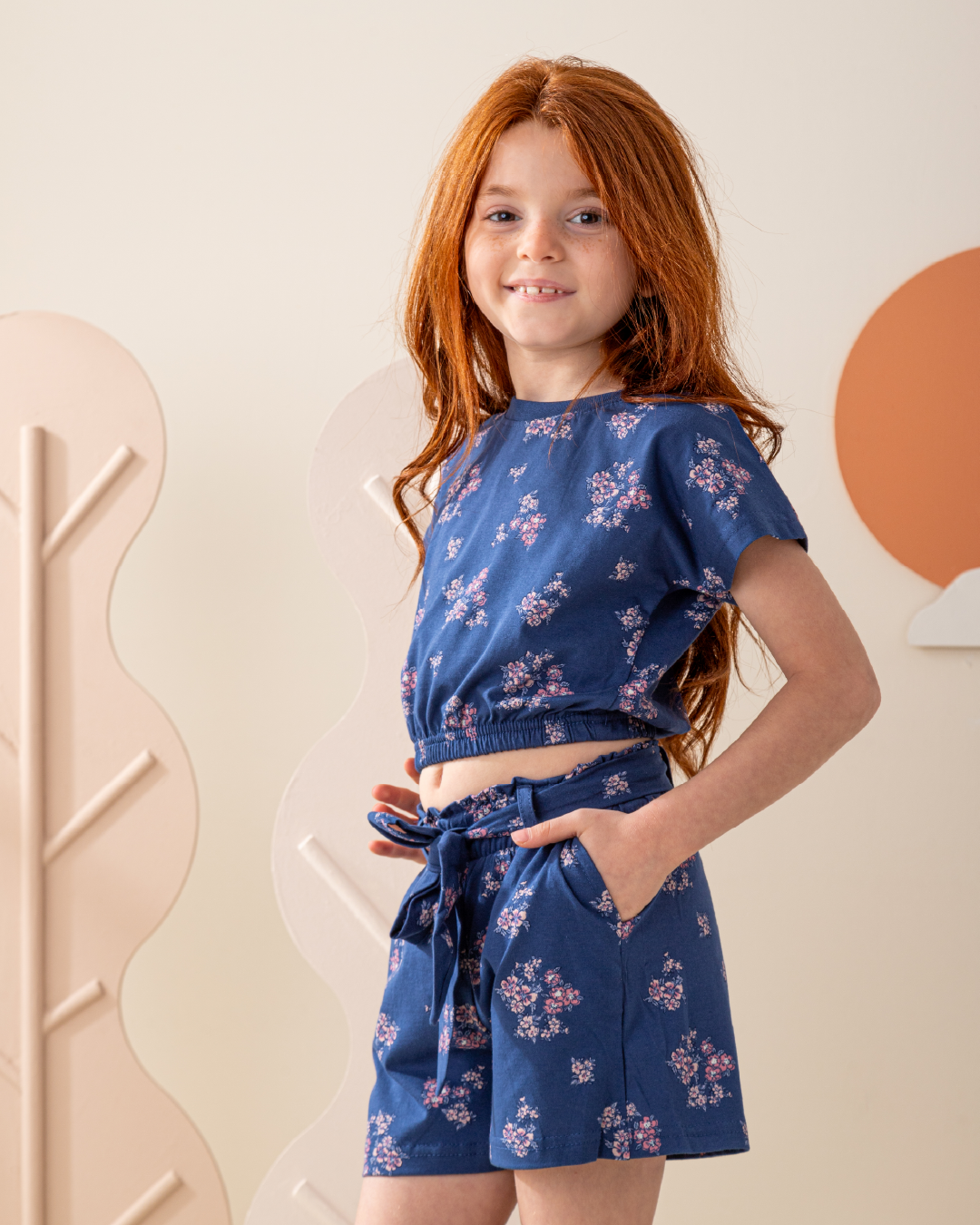 بيجاما كم جابونيز و شورت جيرسى بحزام ورود صغيره