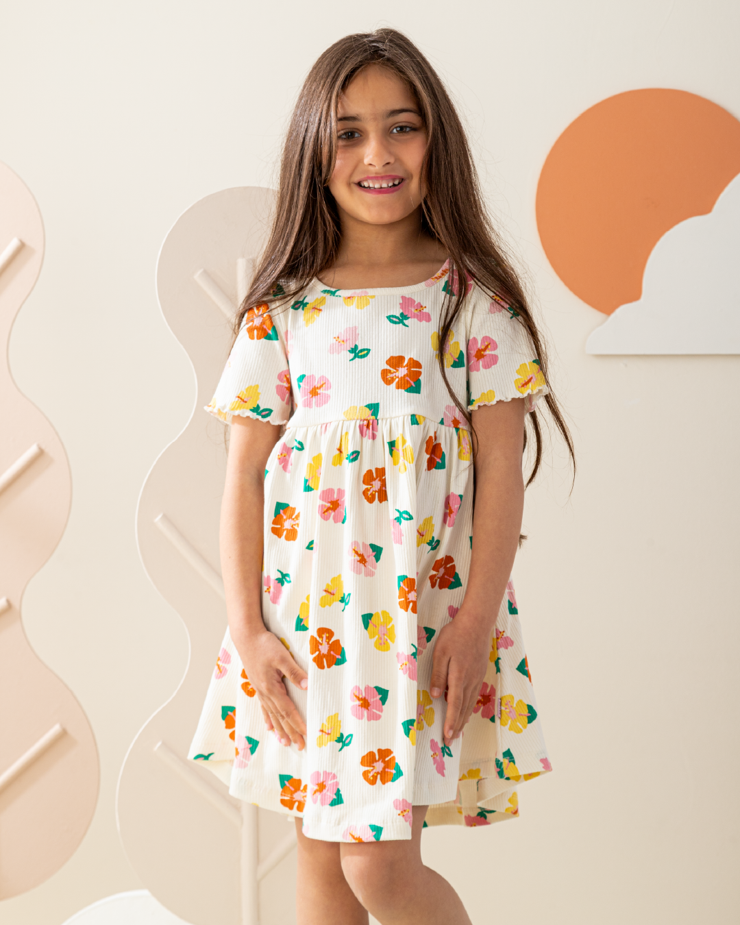 فستان نص كم انترلوك ورود