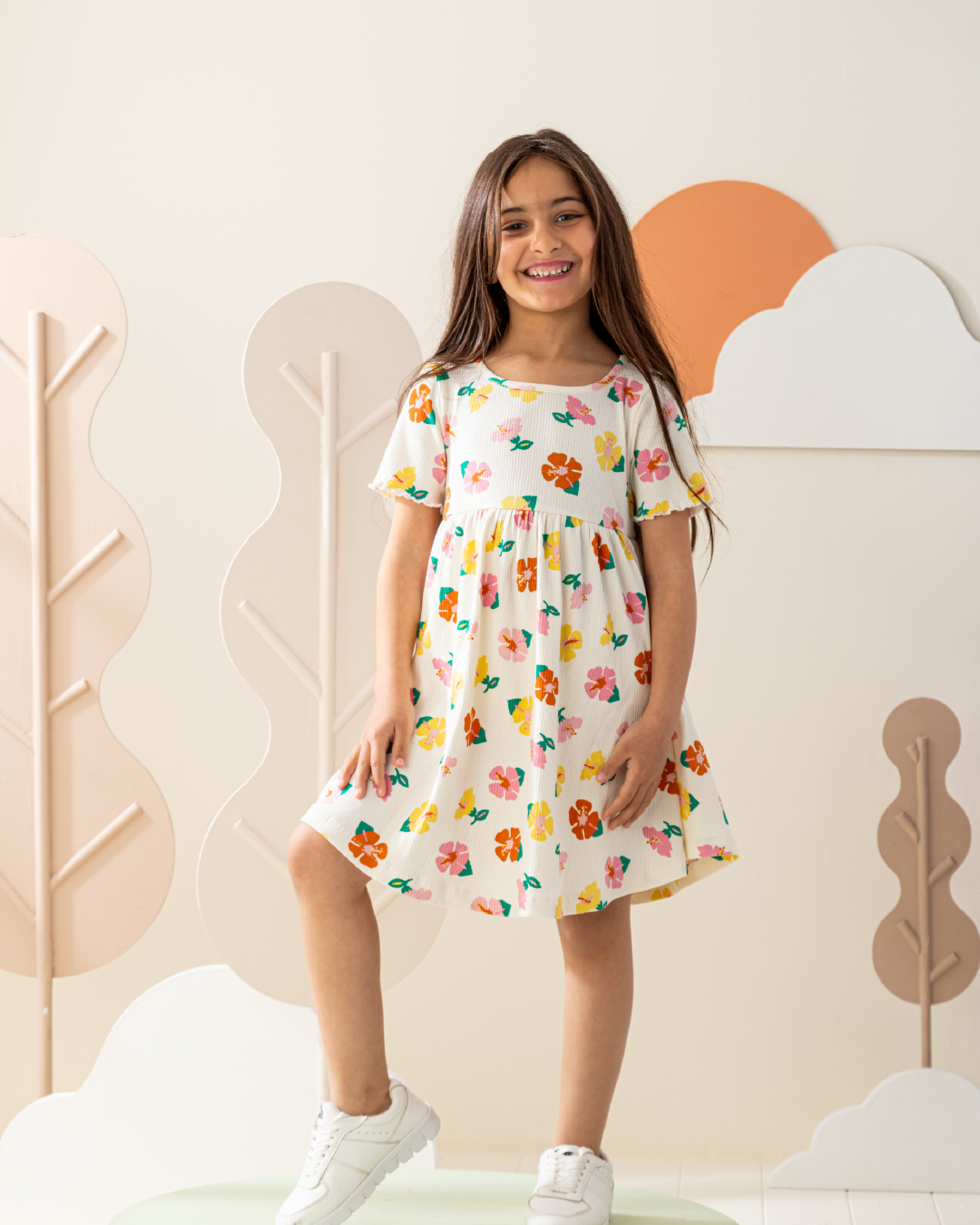 فستان نص كم انترلوك ورود