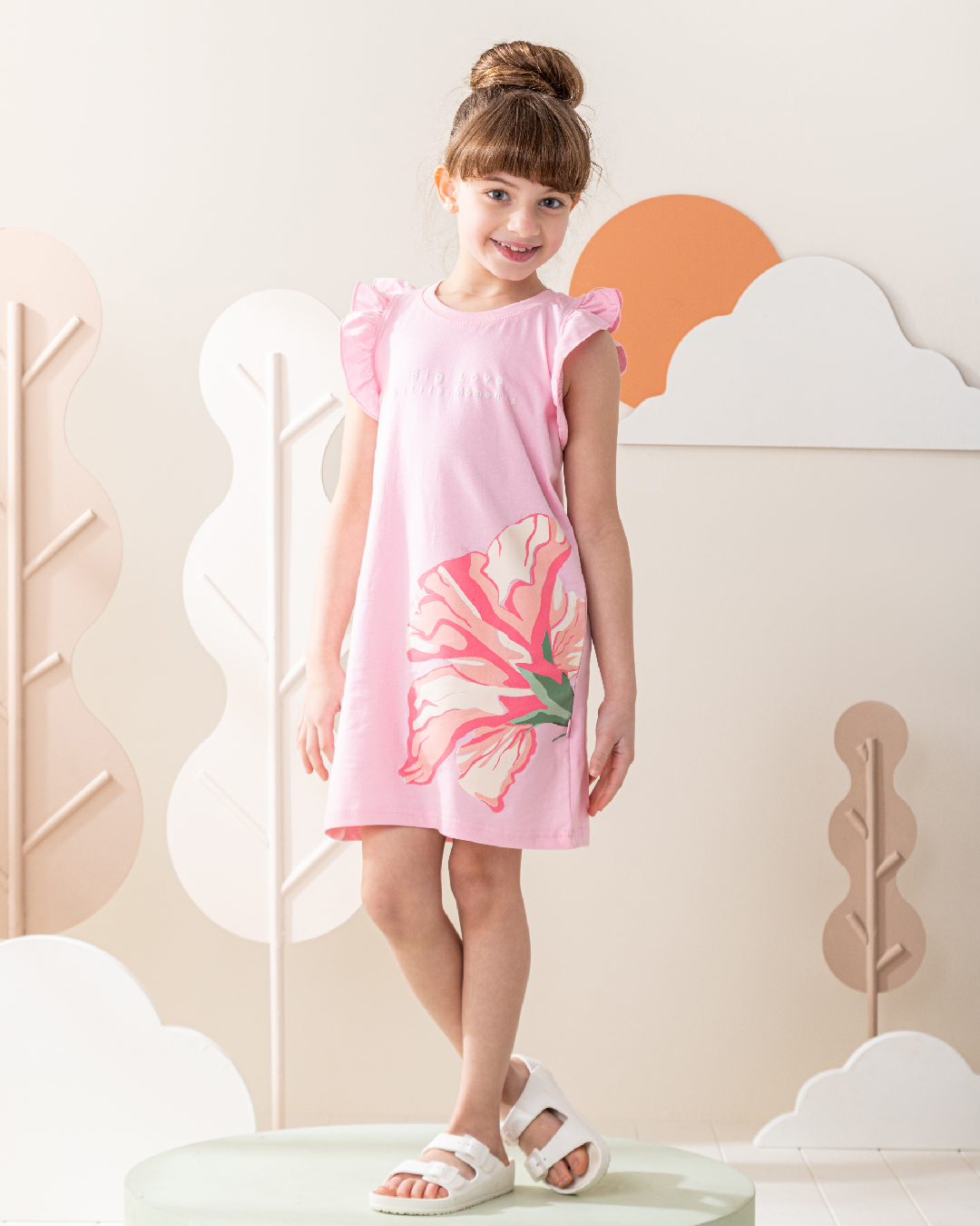 Big love too girls ruffle dress cotton
