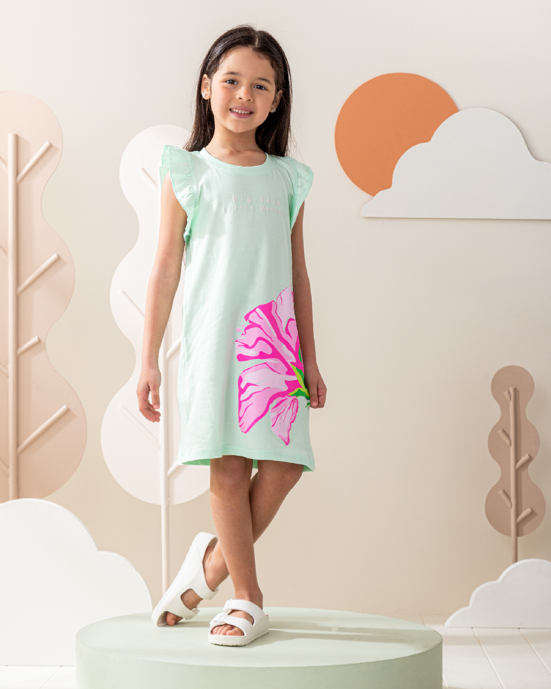 Big love too girls ruffle dress cotton