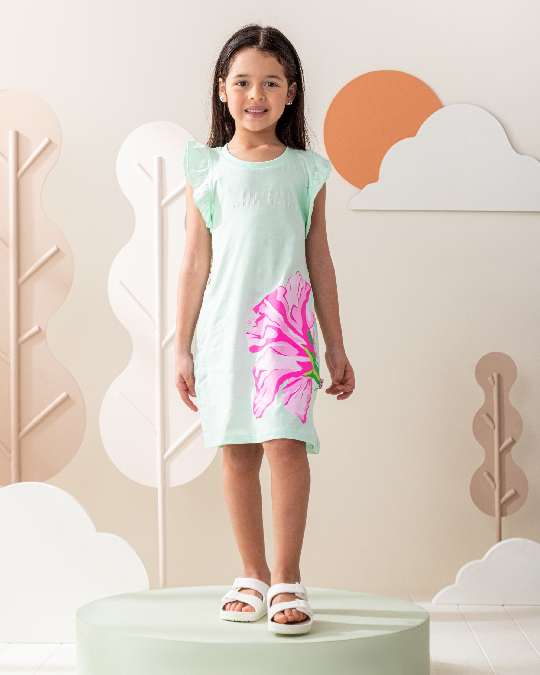 Big love too girls ruffle dress cotton