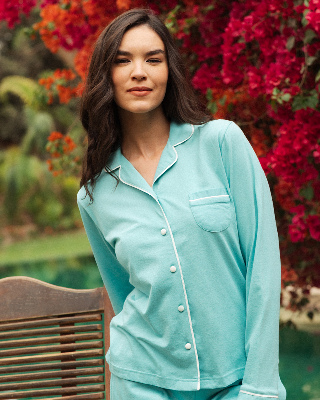 Harimi pajamas open with a long sleeve and trousers