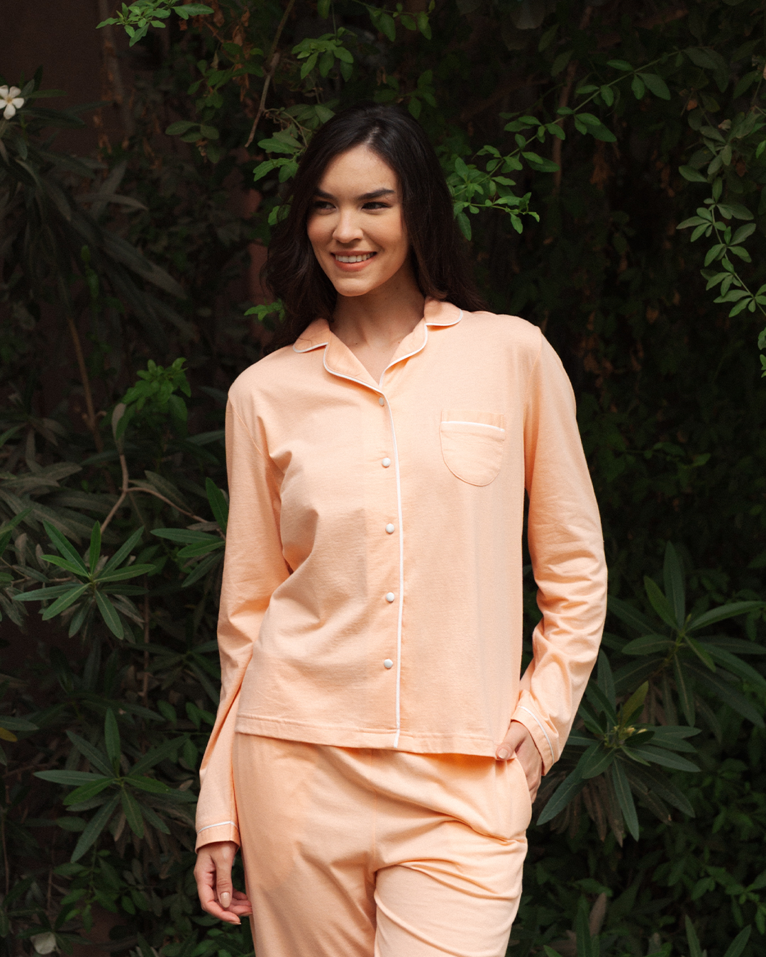 Harimi pajamas open with a long sleeve and trousers