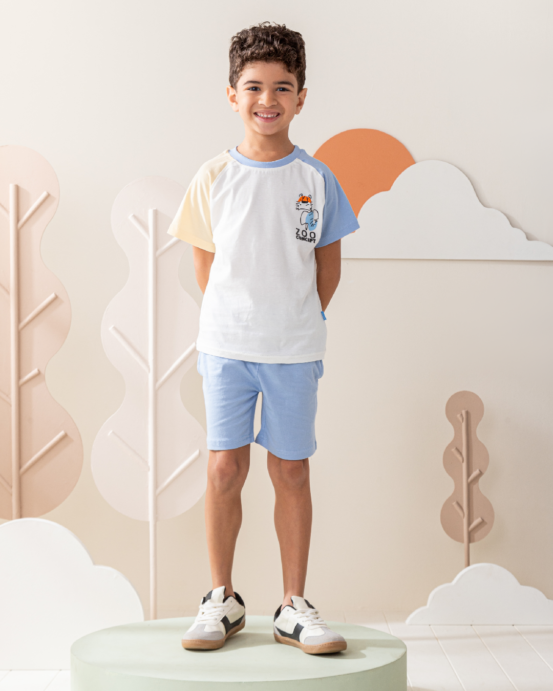 بيجاما شورت قطن و توب كم رجلان حديقه الحيوان