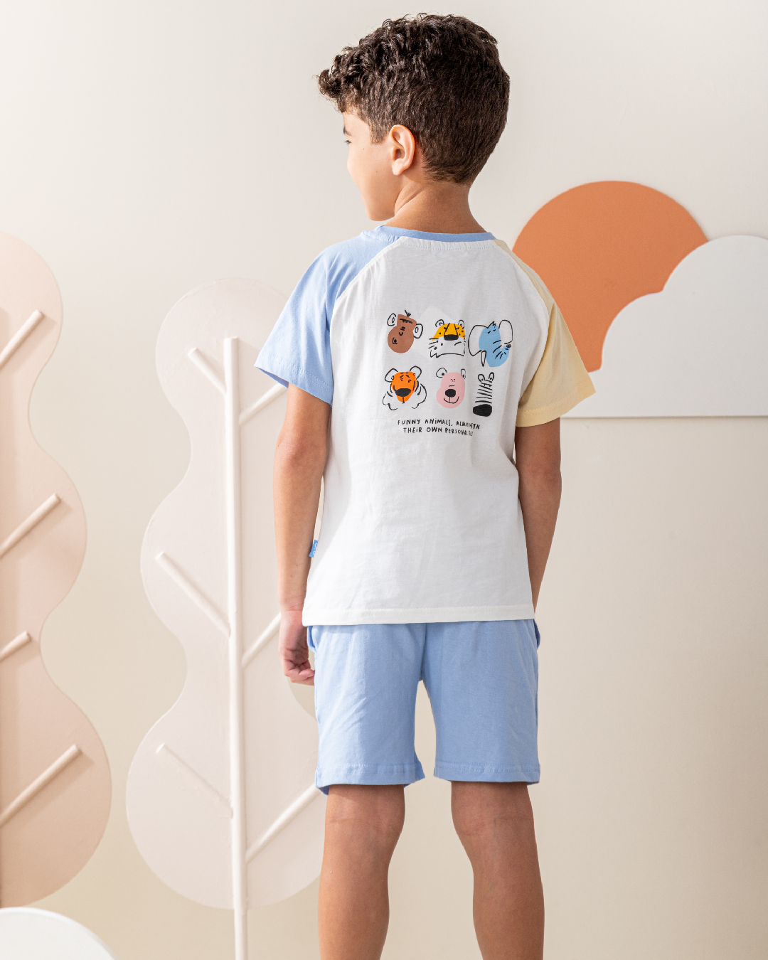 بيجاما شورت قطن و توب كم رجلان حديقه الحيوان