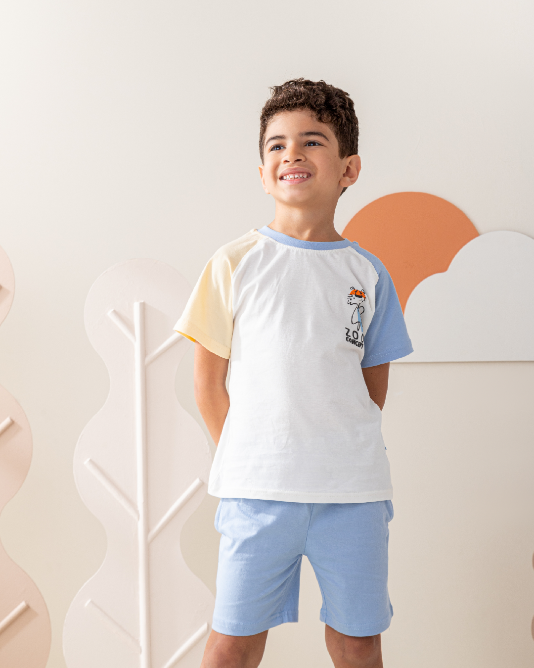 بيجاما شورت قطن و توب كم رجلان حديقه الحيوان