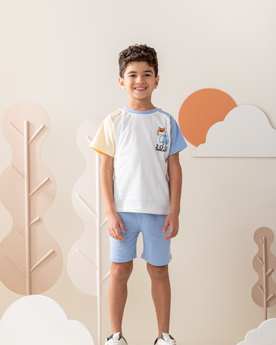 بيجاما شورت قطن و توب كم رجلان حديقه الحيوان