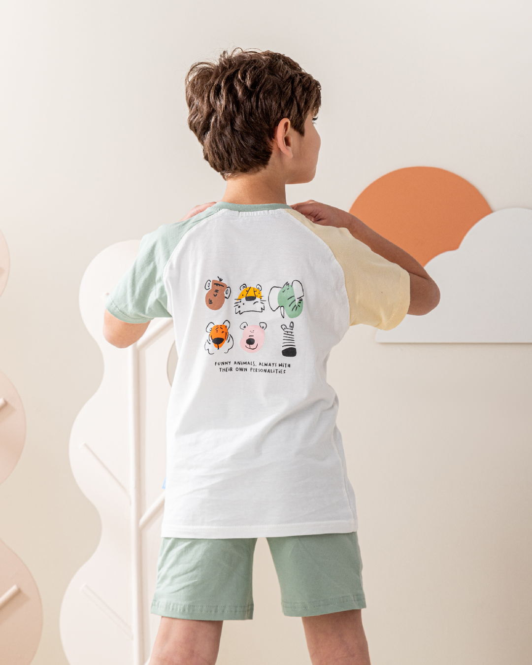 بيجاما شورت قطن و توب كم رجلان حديقه الحيوان