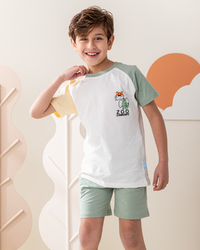 بيجاما شورت قطن و توب كم رجلان حديقه الحيوان