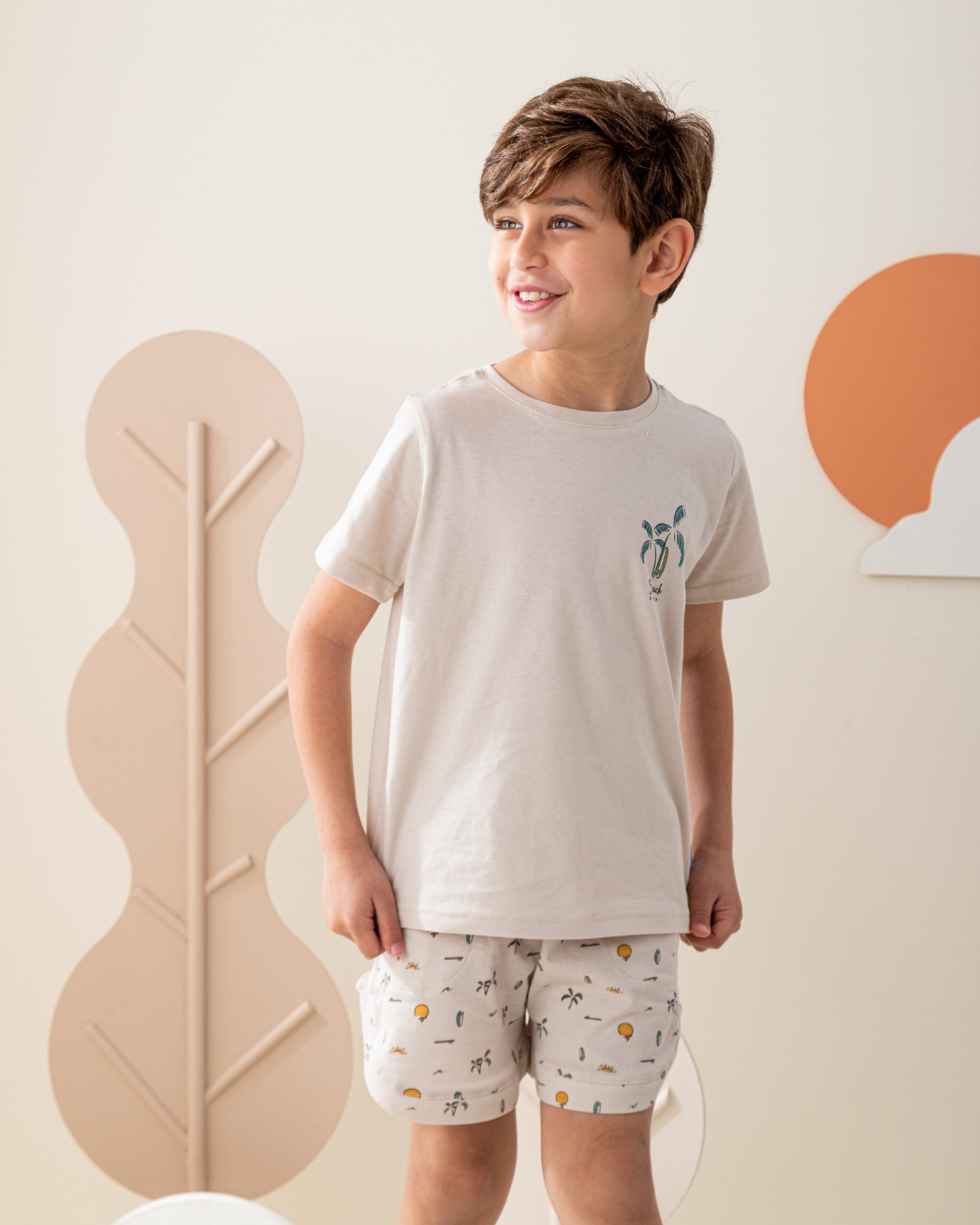 بيجاما نص كم و شورت قطن شط ركوب الامواج