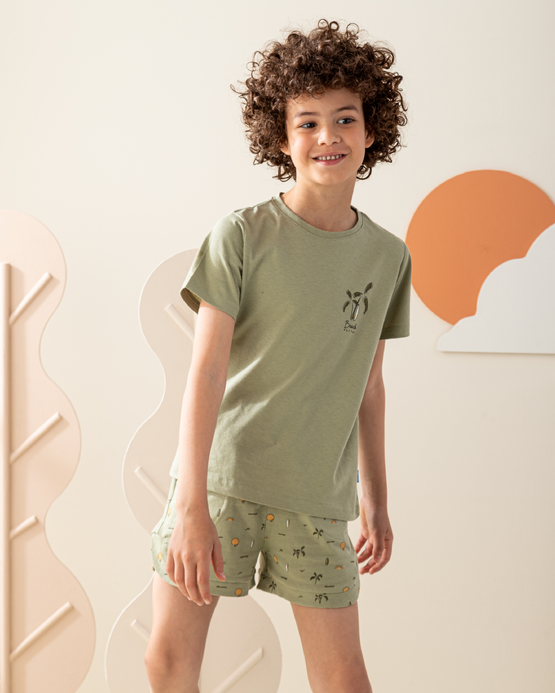 بيجاما نص كم و شورت قطن شط ركوب الامواج