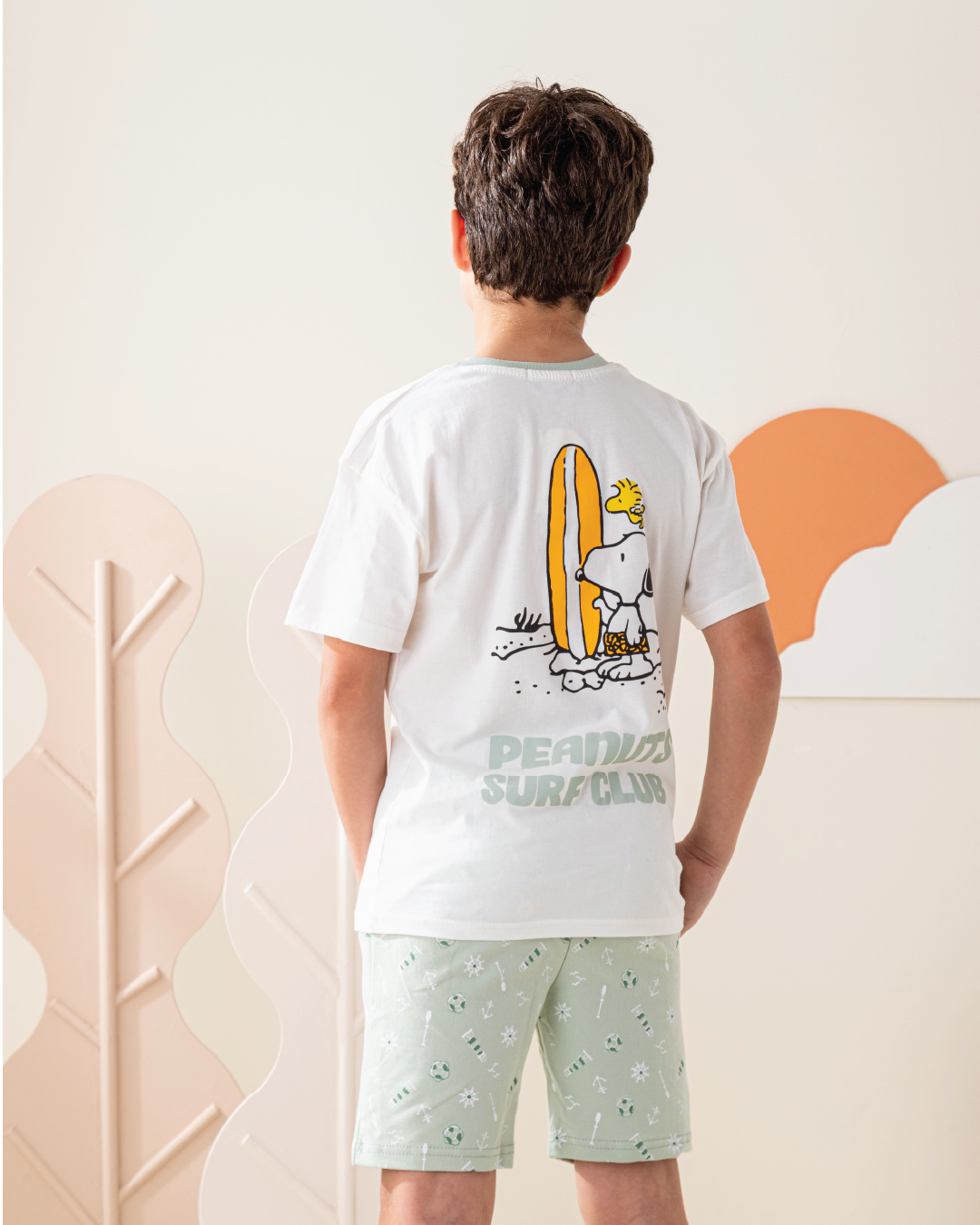 بيجاما اولادي توب اوفر سايز و شورت سمر ميلتون ركوب الامواج