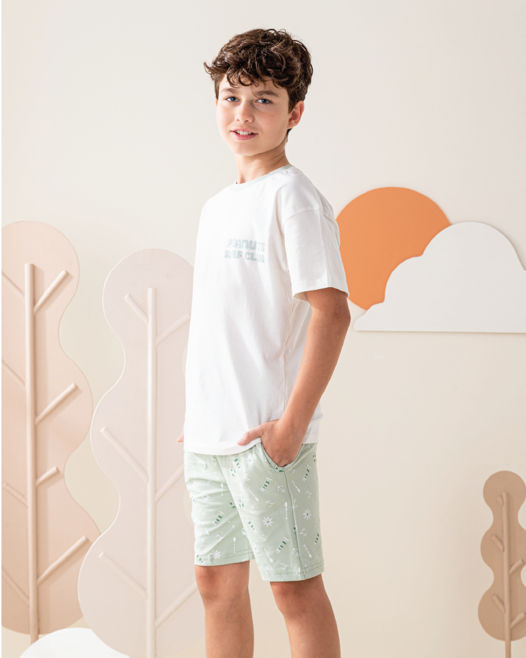 بيجاما اولادي توب اوفر سايز و شورت سمر ميلتون ركوب الامواج