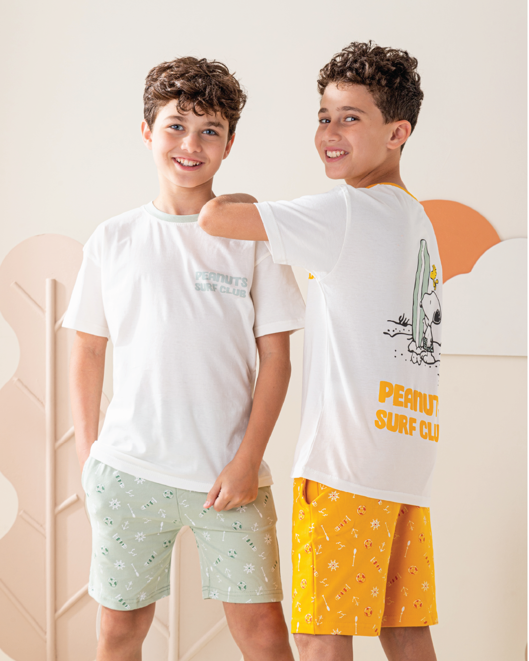 بيجاما اولادي توب اوفر سايز و شورت سمر ميلتون ركوب الامواج