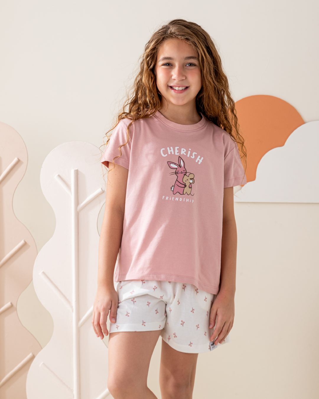 بيجاما شورت قطن و نص كُم الصداقه