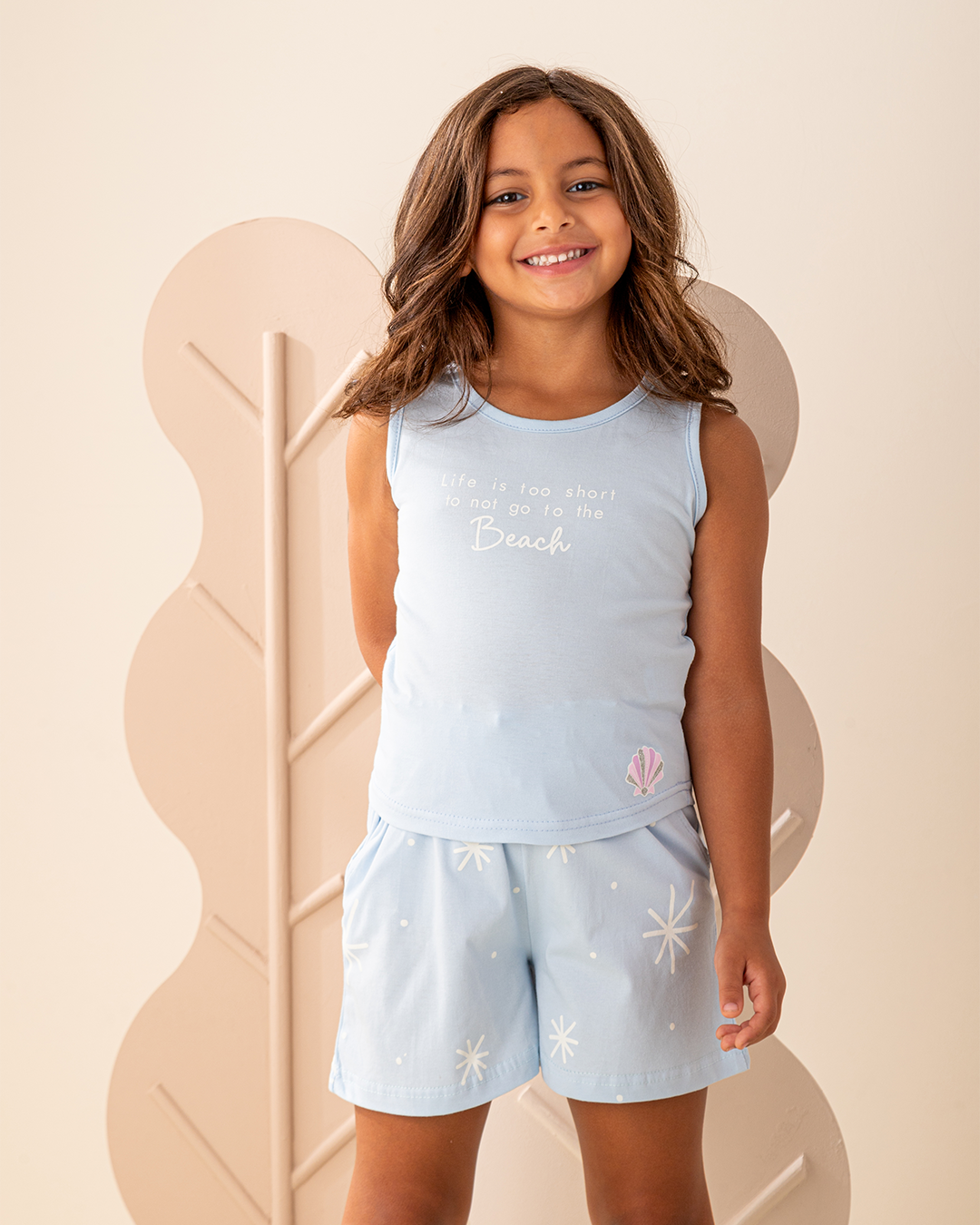 بيجاما شورت قطن مع توب كت اذهب الى البحر