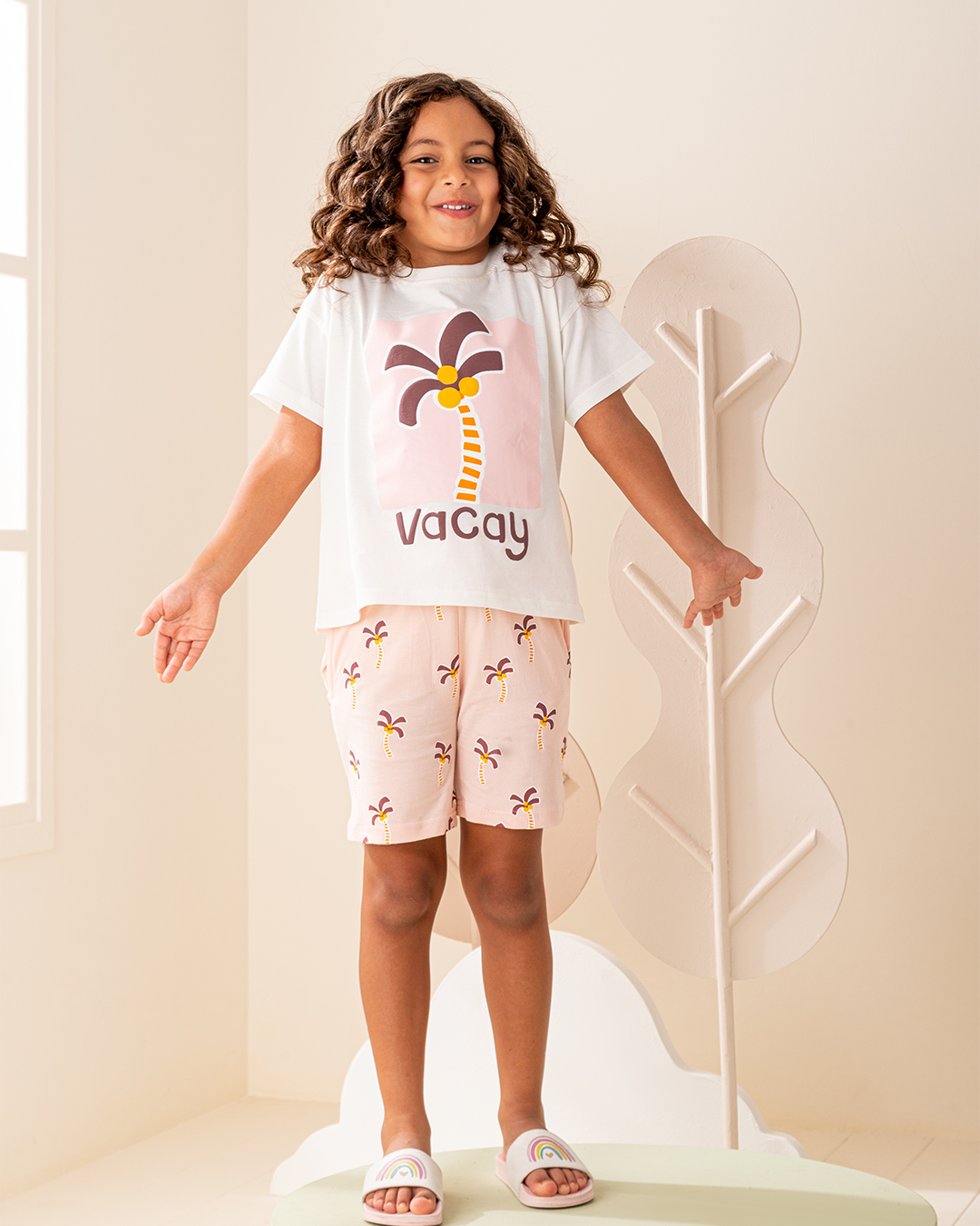 بيجاما شورت قطن شجر نخيل