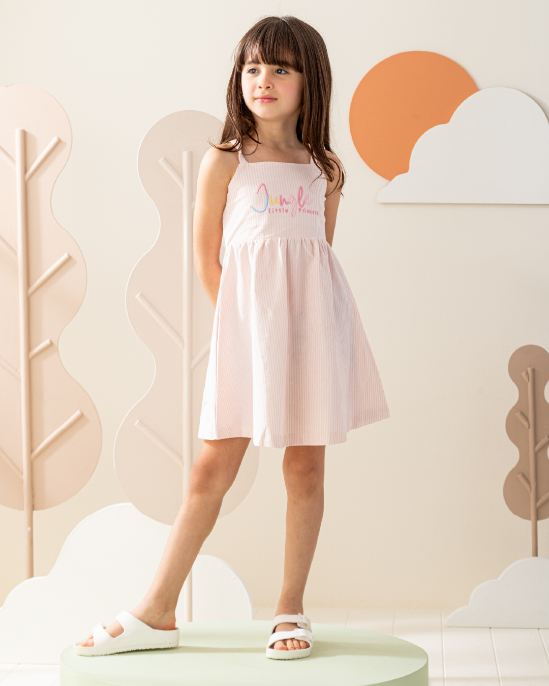 فستان حمالة قطن اميره الغابه