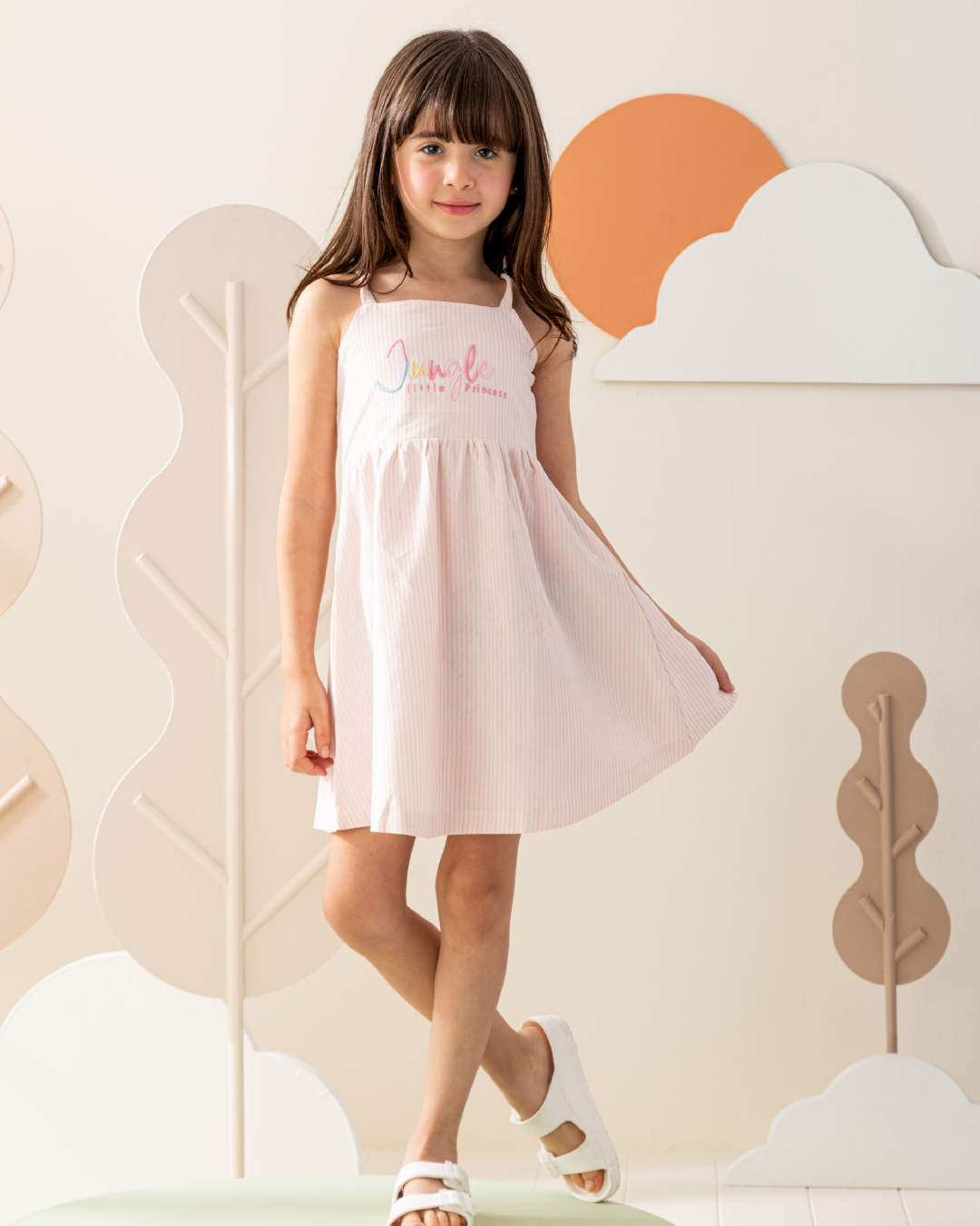 فستان حمالة قطن اميره الغابه