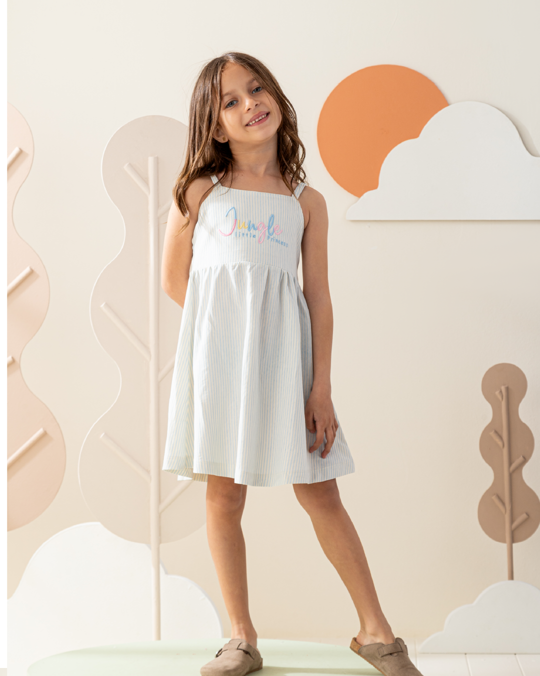 فستان حمالة قطن اميره الغابه