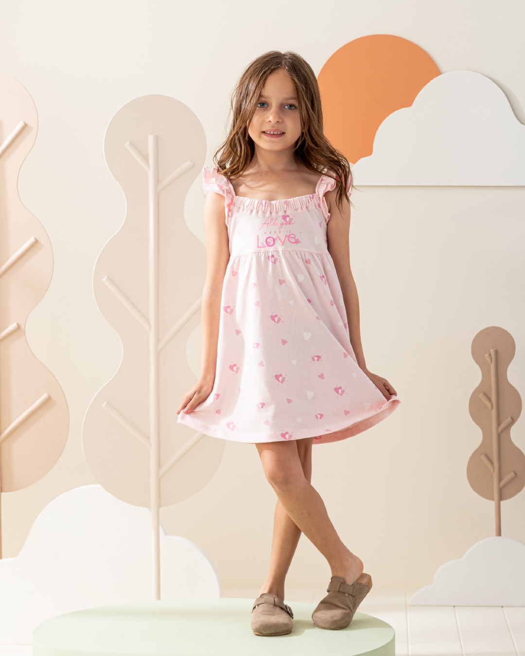 فستان كورنيشة قطن قلوب