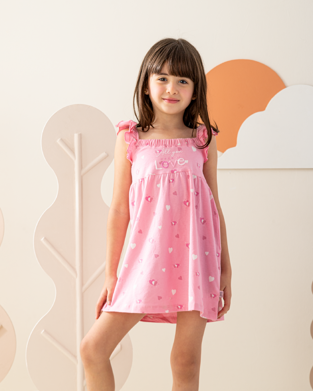 فستان كورنيشة قطن قلوب